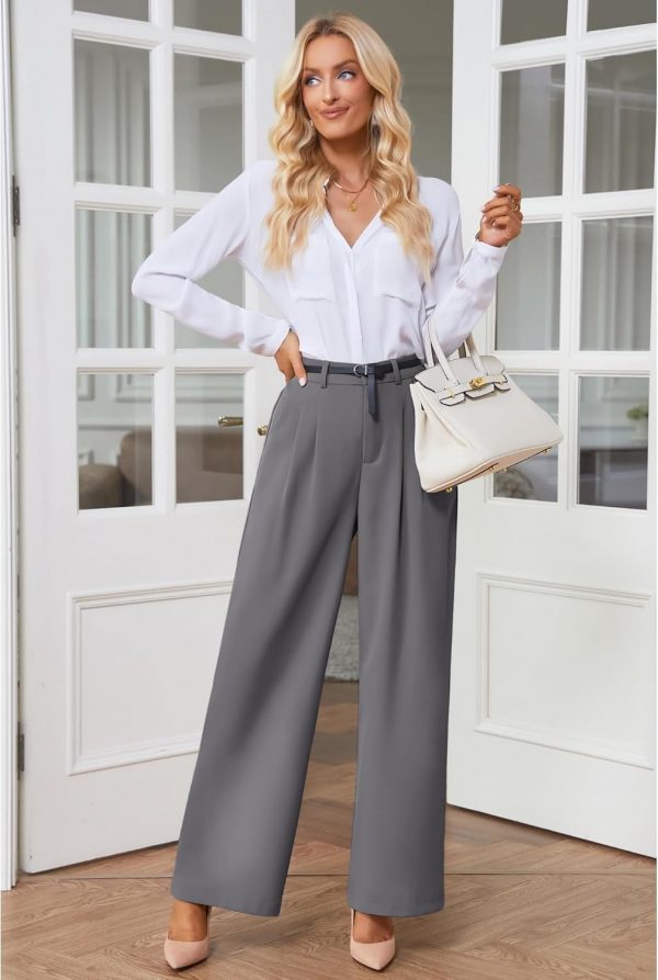 Pants for Women Work Business Casual High Waisted Dressy Pants Flowy Trousers Office - Image 7