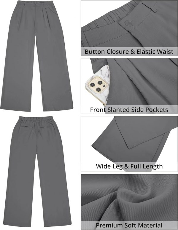 Pants for Women Work Business Casual High Waisted Dressy Pants Flowy Trousers Office - Image 5