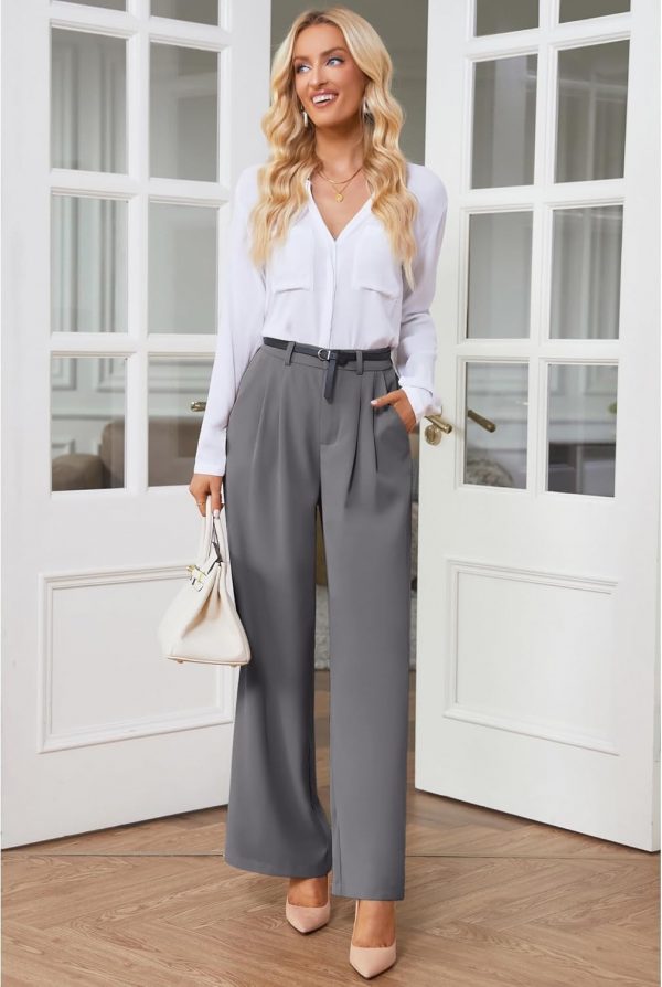 Pants for Women Work Business Casual High Waisted Dressy Pants Flowy Trousers Office - Image 4
