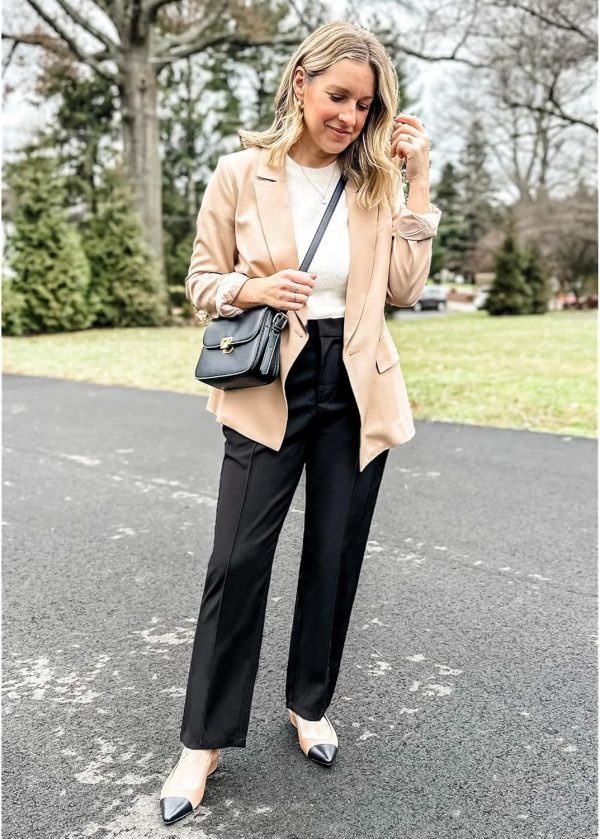 GRAPENT Dress Pants Women High Waisted Work Pants Dressy Casual Straight Leg Elastic Waist Cropped Trousers Ankle Slacks - Image 6
