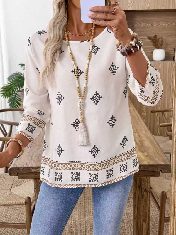 Casual loose shirt, European and American style, fashion cotton-linen versatile top for women. - Image 5