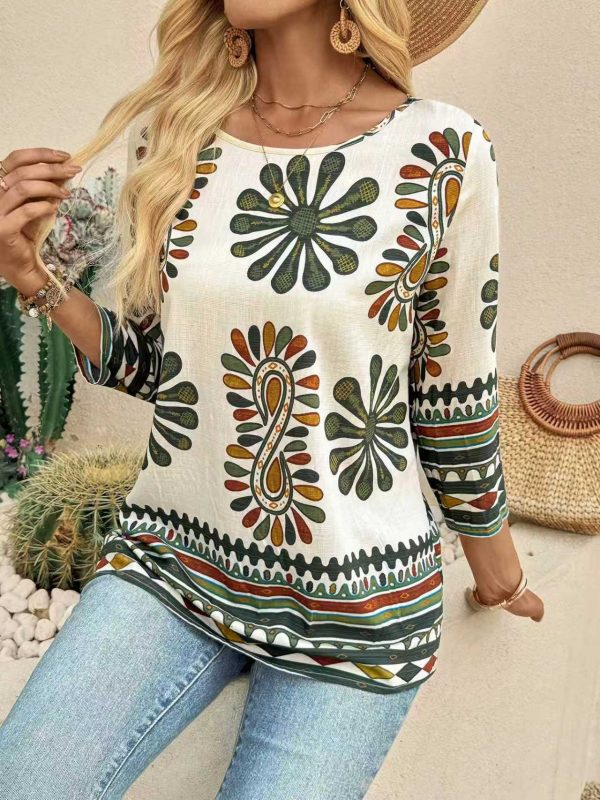 Casual loose shirt, European and American style, fashion cotton-linen versatile top for women. - Image 4